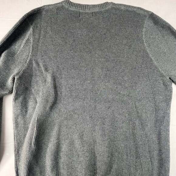 Eddie Bauer Men's Large Gray Crew Neck Knit Cotton Sweater - Picture 8 of 10